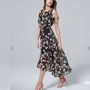 NWT WHBM Chiffon Floral High-Low Maxi Dress